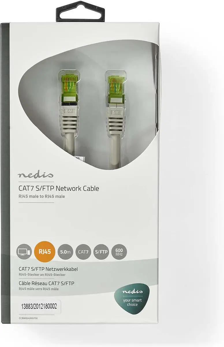 Nedis CAT7 Netwerkkabel CCBW85420GY50 - 5m - Grijs
