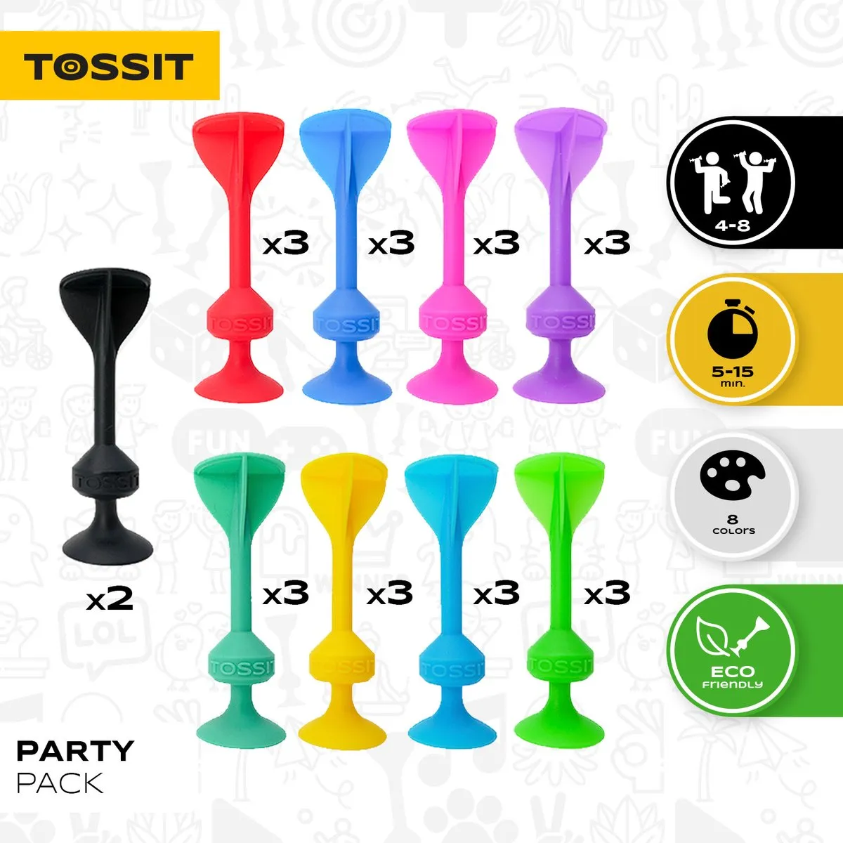 999 Games Tossit Party Pack - Darts & Pétanque - 26 Pijlen