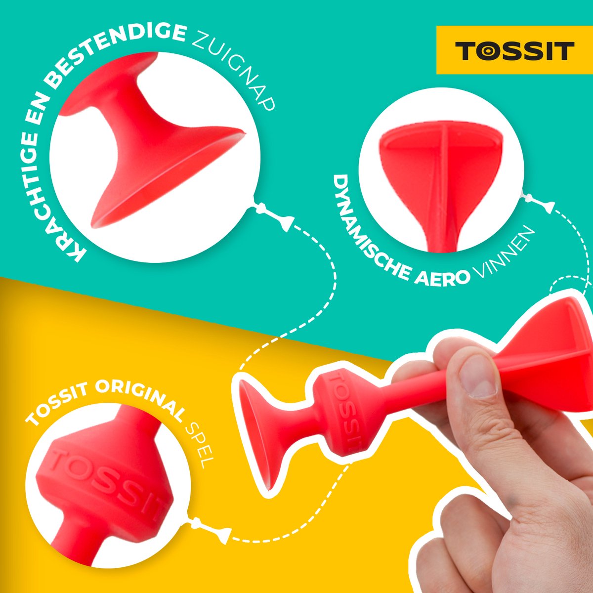 999 Games - Tossit - Party Pack - Darts - Petanque - HET LEVEN IS LEUK, JUST TOSS IT! - Geavanceerde siliconen dart