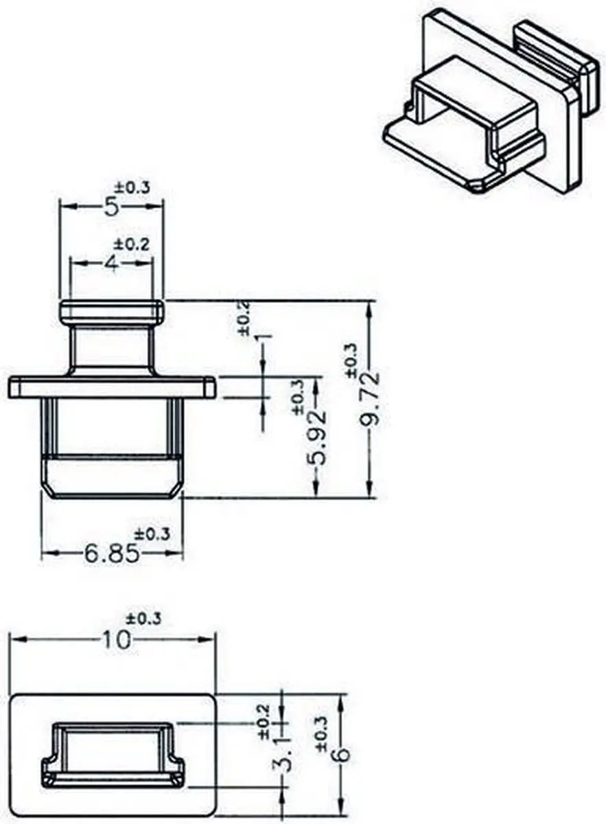 Delock USB Mini B Afsluitcover - 10 Stuks - Zwart