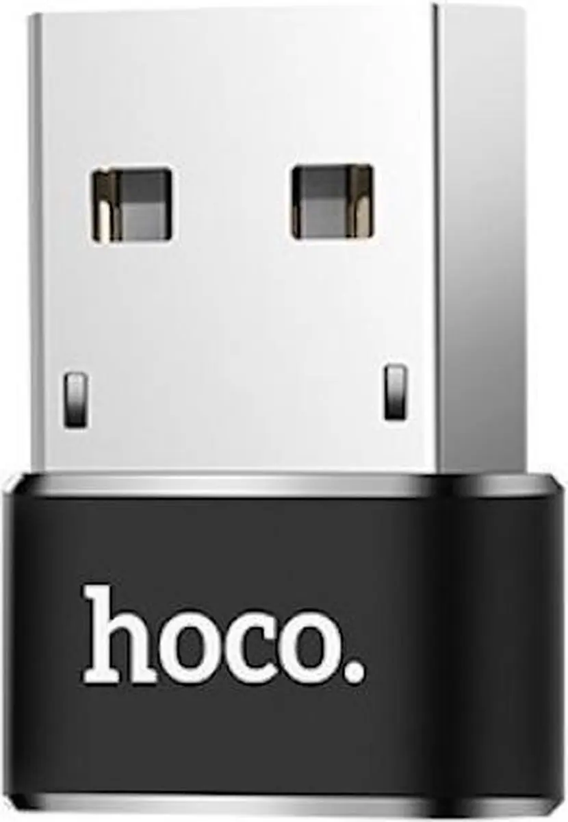 Hoco UA6 USB naar USB-C Adapter - Opladen & Data - Zwart