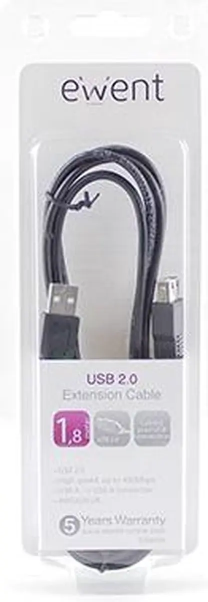 Ewent EW9624 USB-kabel - Zwart