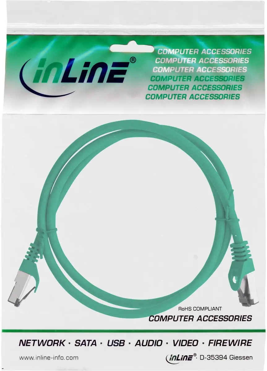 InLine S/FTP CAT8.1 Netwerkkabel 40Gbps - 2m - Groen