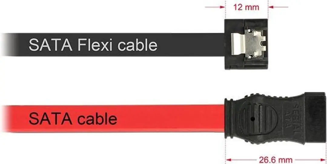 Delock SATA III Kabel 7-pin 1m - Zwart