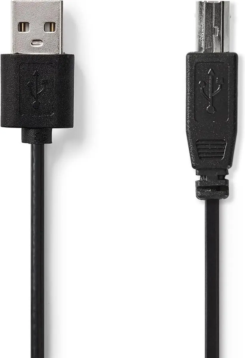 Nedis USB 2.0 A-B Kabel 1m - USB-A naar USB-B - 480 Mbps - Zwart
