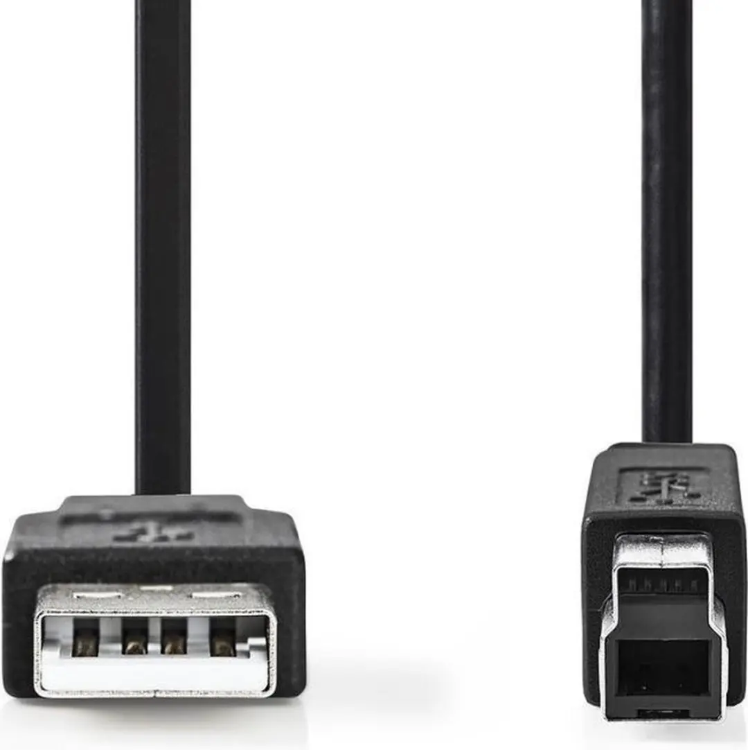 Nedis USB 2.0 A-B Kabel 1m - USB-A naar USB-B - 480 Mbps - Zwart