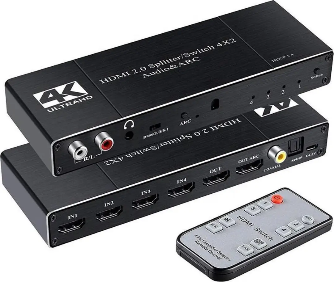 NÖRDIC SGM-154 HDMI Switch 4x2 Audio Extractor ARC