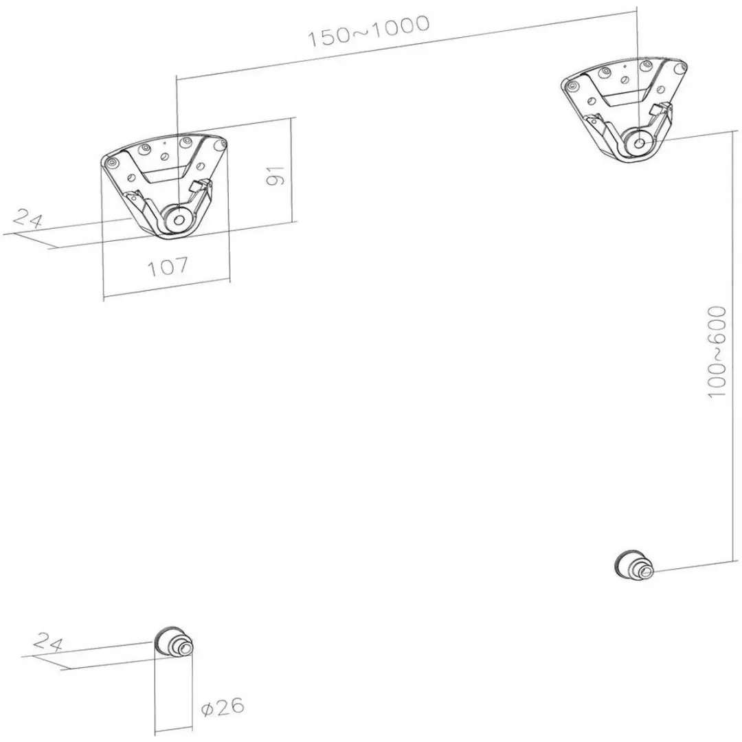 SpeaKa Professional SP-TVM-1600 TV-beugel 81-100cm - Zwart