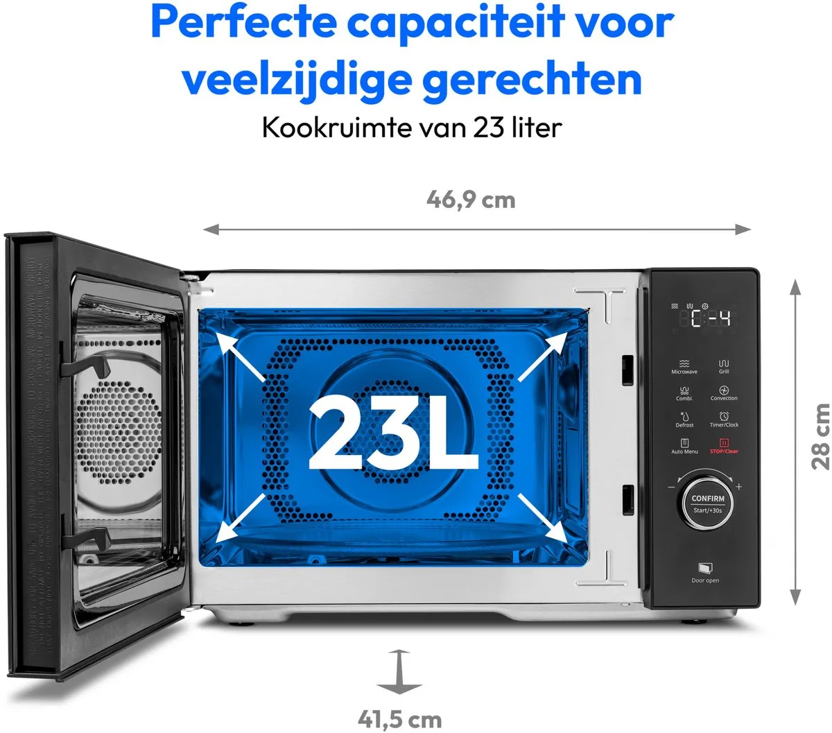 Medion MD12031 Magnetron met grill en convectie - 23L - 900W - Zwart