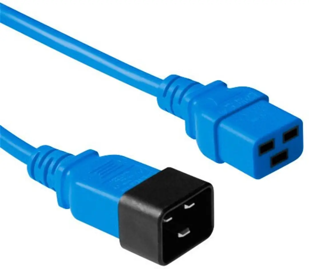 ACT AK5092 Netsnoer C19-C20 Blauw 0,6m