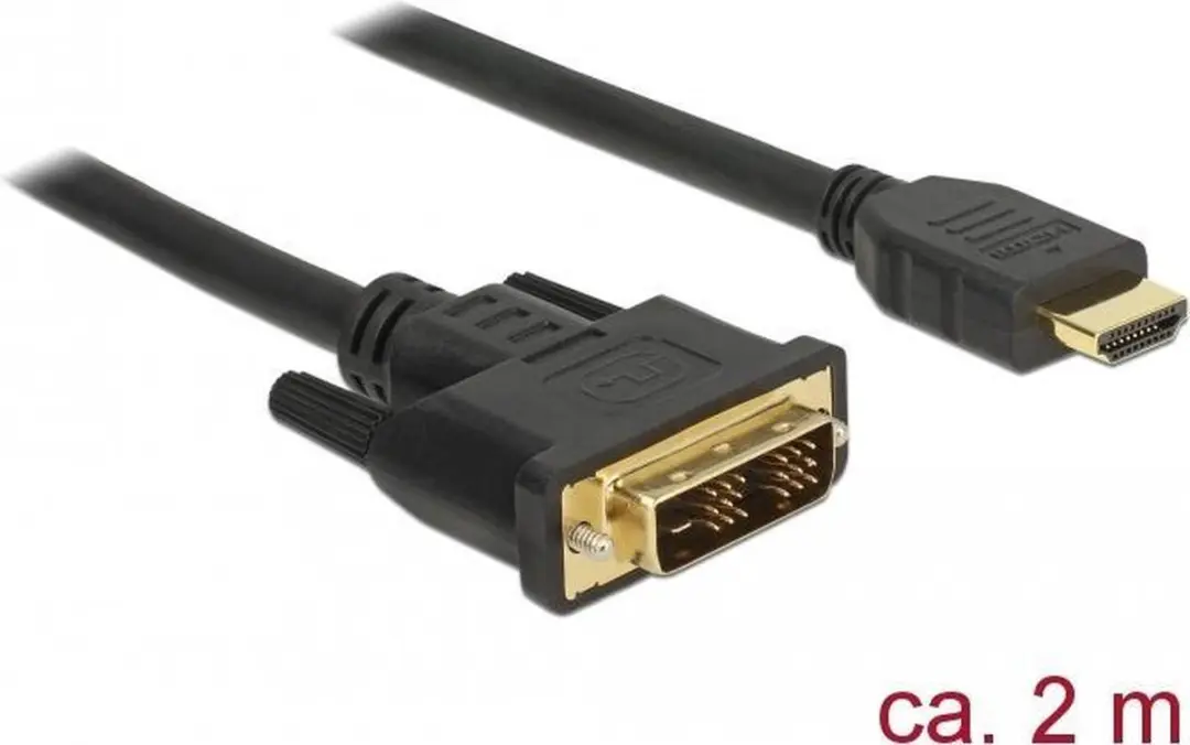 Delock 85584 HDMI naar DVI-D Kabel 2m - Zwart