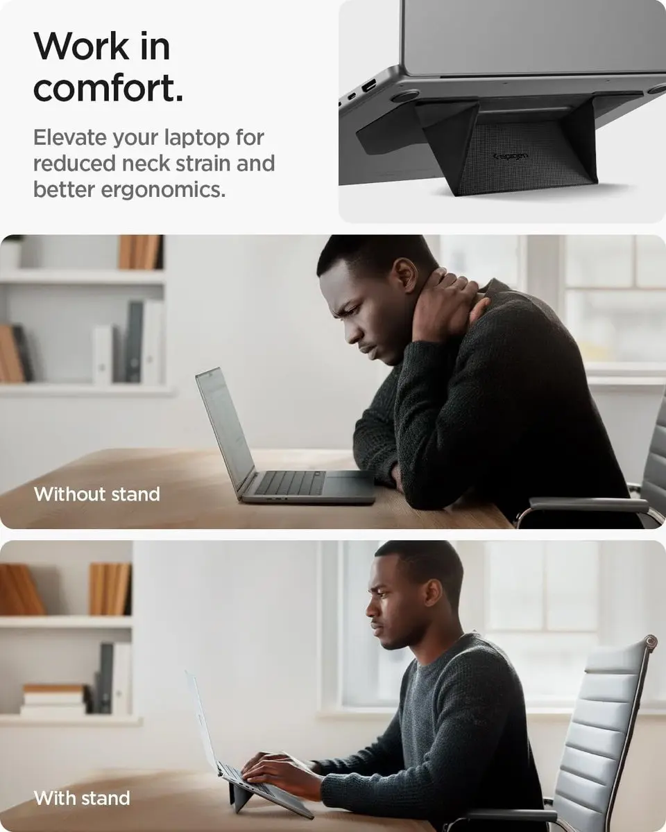 Spigen AMP10403 Laptopstandaard 16" - Zwart