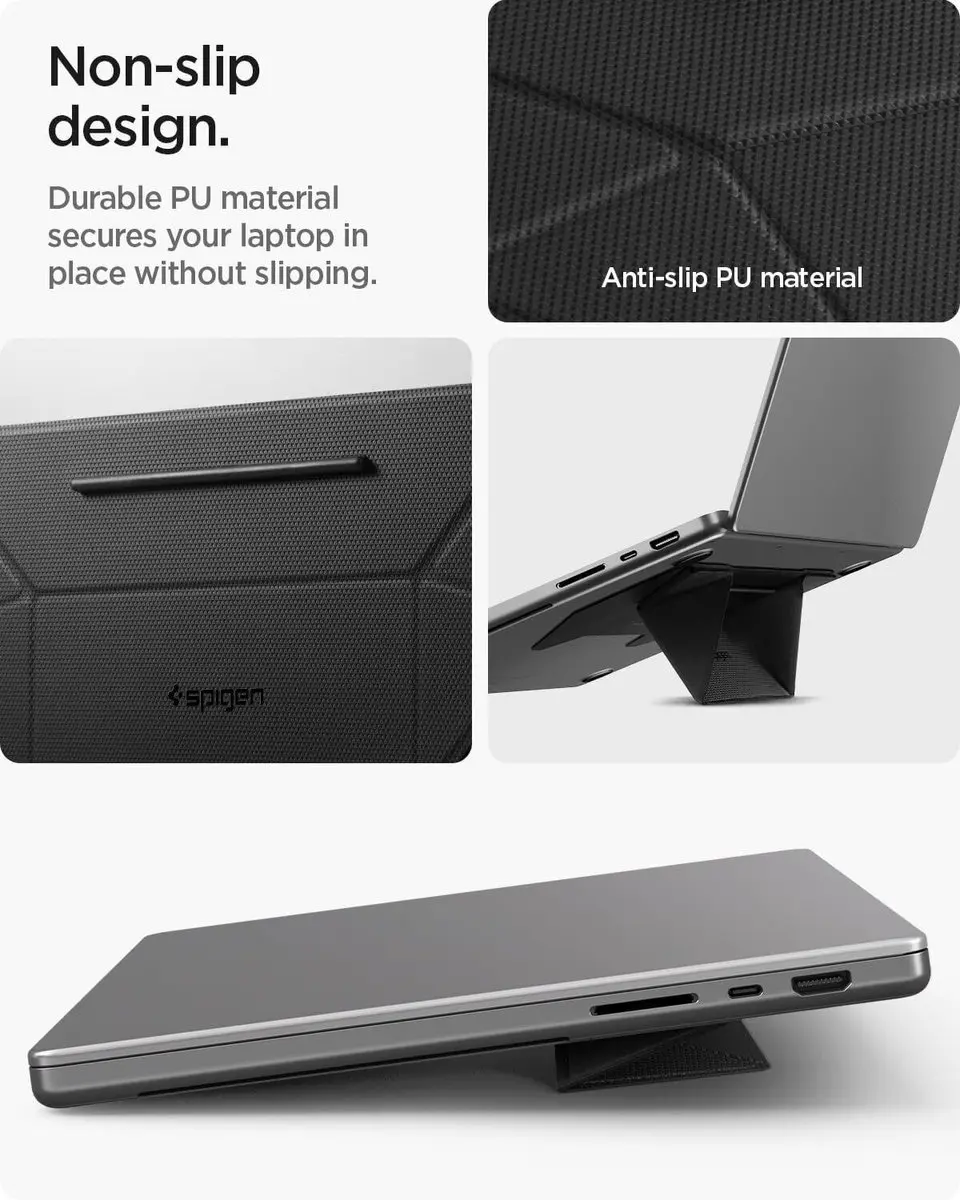 Spigen AMP10403 Laptopstandaard 16" - Zwart - afbeelding 6 van 6