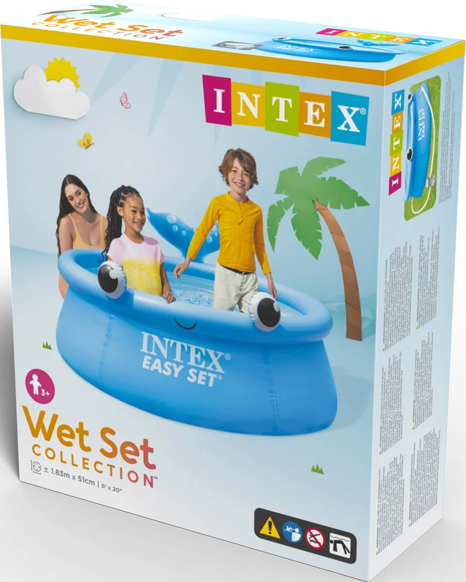 Intex Jolly Whale Easy Set Zwembad 183x51cm - 880L - Blauw