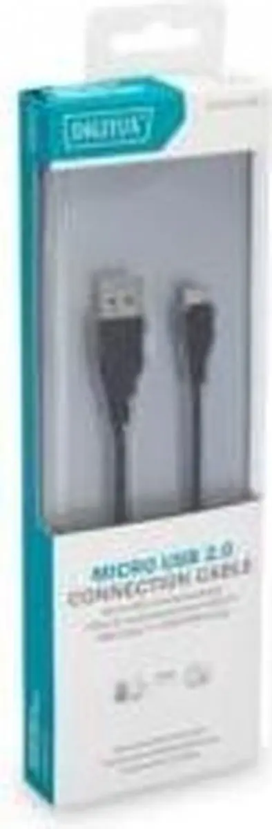 Digitus USB 2.0 USB-A naar Micro-B Kabel 1.80m - Zwart