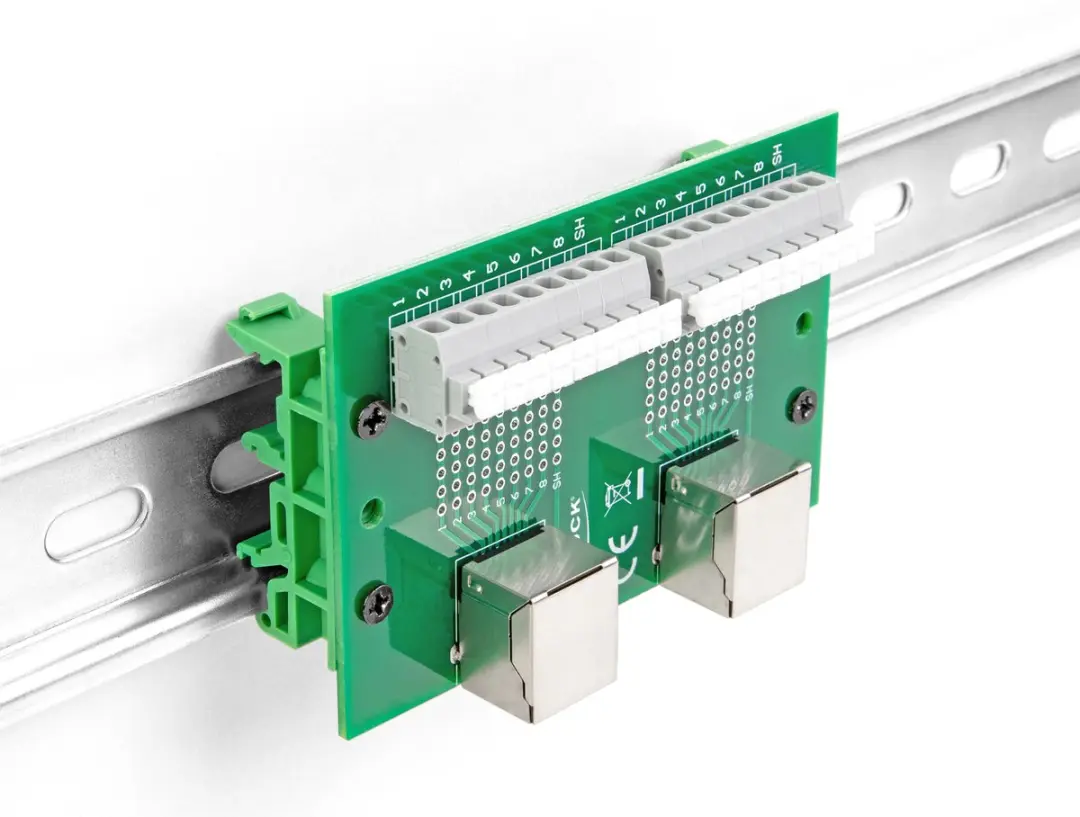 Delock RJ45 2x Terminal Block - Groen/Grijs