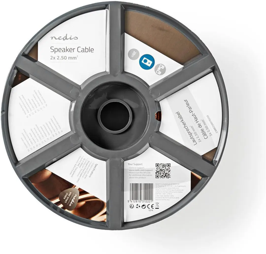 Nedis Speaker-Kabel CABR2500TR250 - 2x2.50mm² - 25m - Koper - Transparant