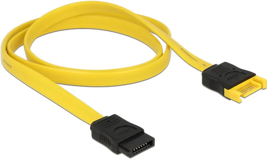 Delock 2x SATA III Kabel 0.7m - Zwart/Geel