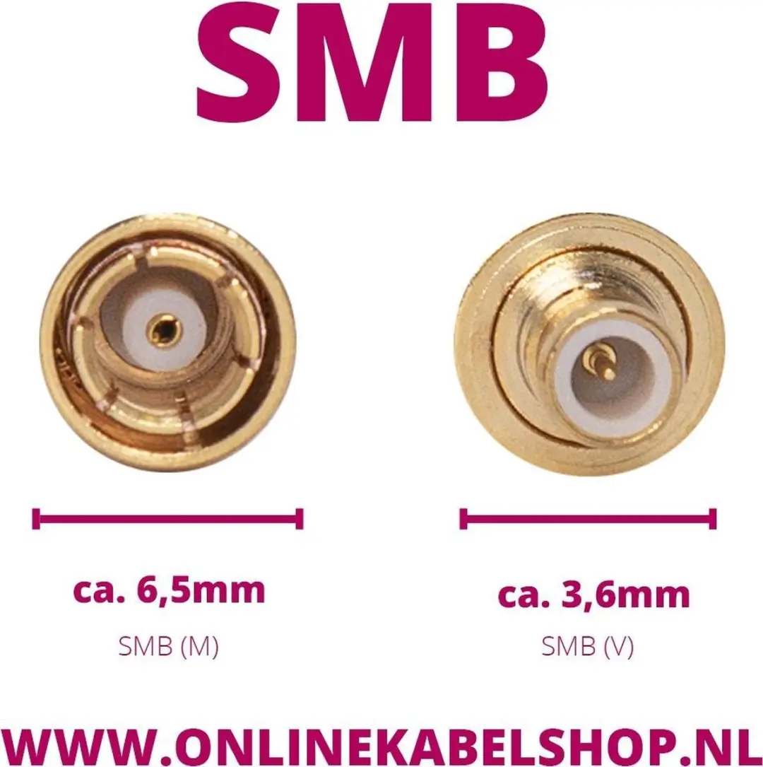 Delock SMA naar SMB Kabel RG-174 3m - Zwart