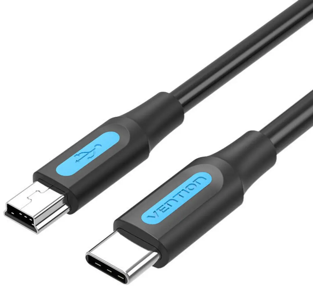 Vention USB-C 2.0 naar Mini-B Kabel 1m - 2A - Zwart