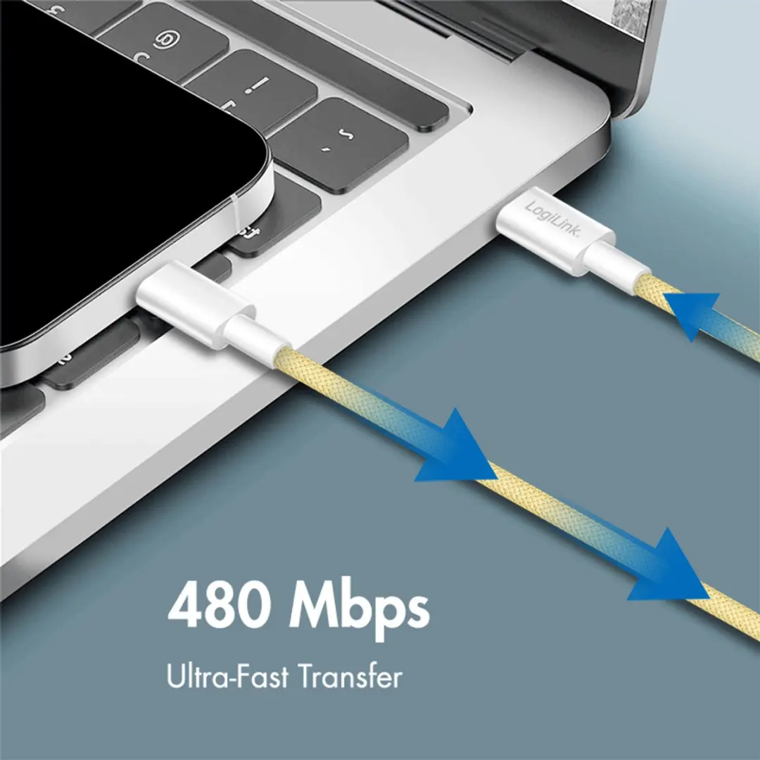 Logilink CU0349 USB 2.0 Kabel Geel - 1,5m