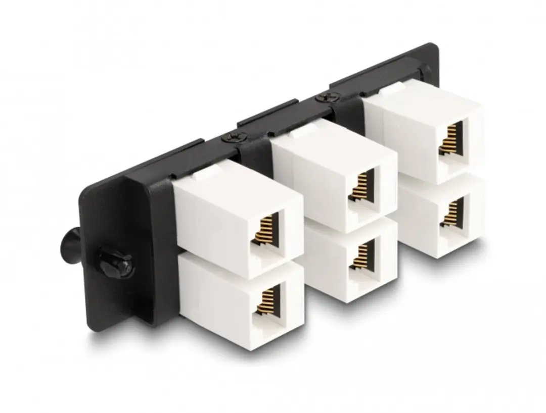Delock Keystone Adapter 6 Poorten - Zwart