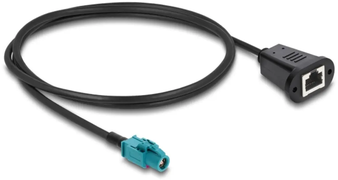 Delock HSD Vrouwelijk naar RJ45 Kabel 1m - Zwart/Blauw