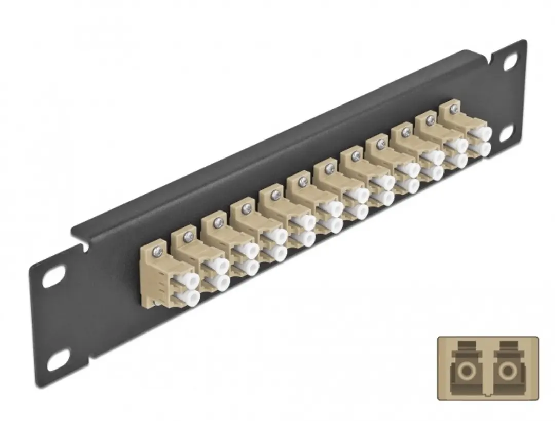 Delock 10" Fiber Optic Patch Panel 12 Port LC Duplex