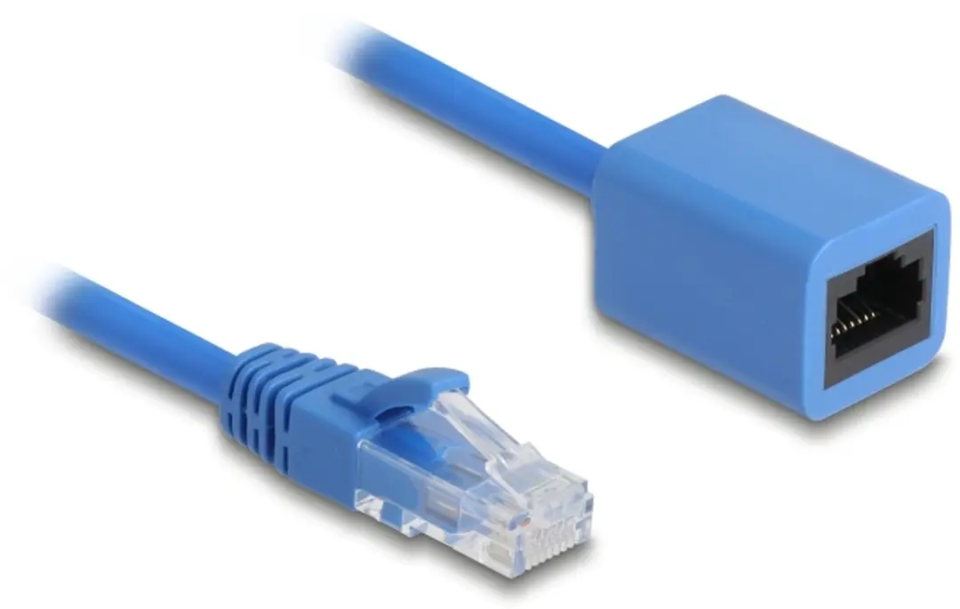 Delock RJ45 Coiled Kabel Cat.6 Blauw 0,8-1,8m