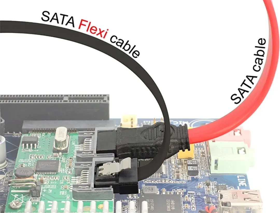 Delock SATA FLEXI Datakabel 6Gbit/s - 0,10m - Zwart