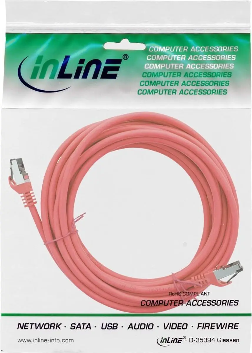 InLine S/FTP CAT8.1 Netwerkkabel 40Gbit - Rood - 5m