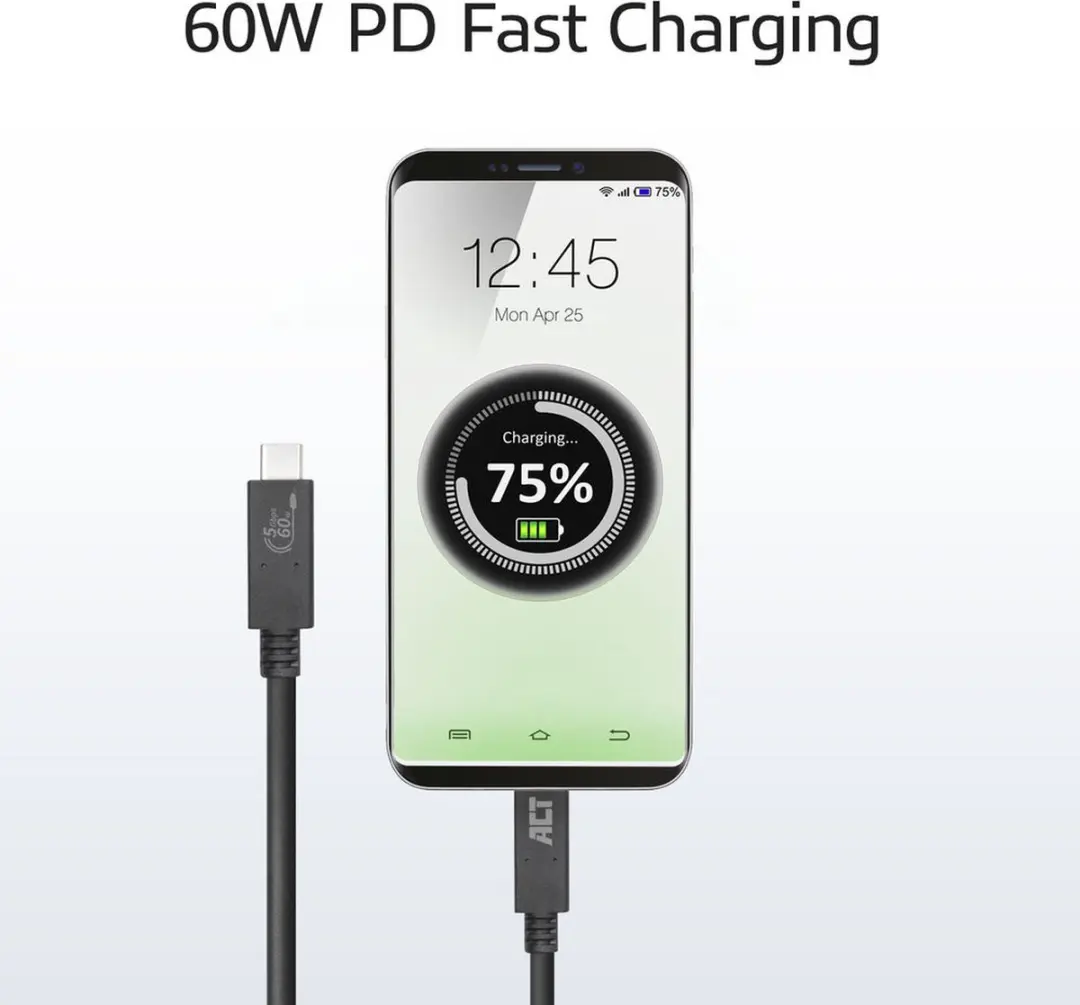 ACT Gecertificeerde USB-C Kabel AC7402 3.2 Gen1 - 5Gbps