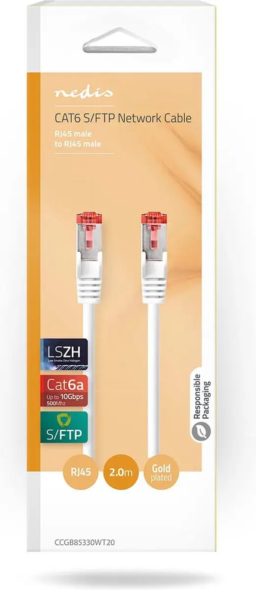 Nedis CAT6a Netwerkkabel CCGB85330WT20 2m - Wit