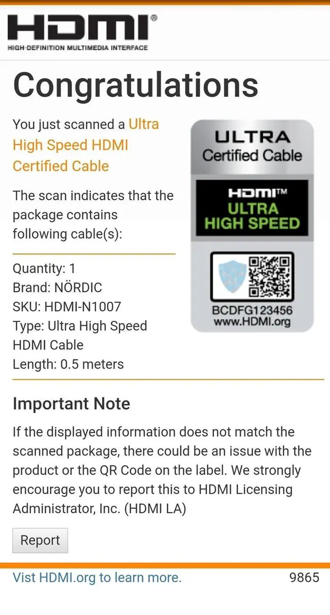 NÖRDIC HDMI-N1007 HDMI 2.1 Kabel 8K - 50cm - Zwart/Rood