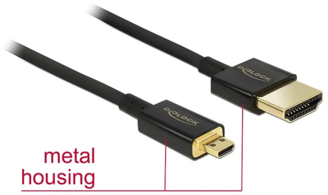 Delock Micro HDMI Kabel 2.0 4K60Hz - 0,25m - afbeelding 6 van 6