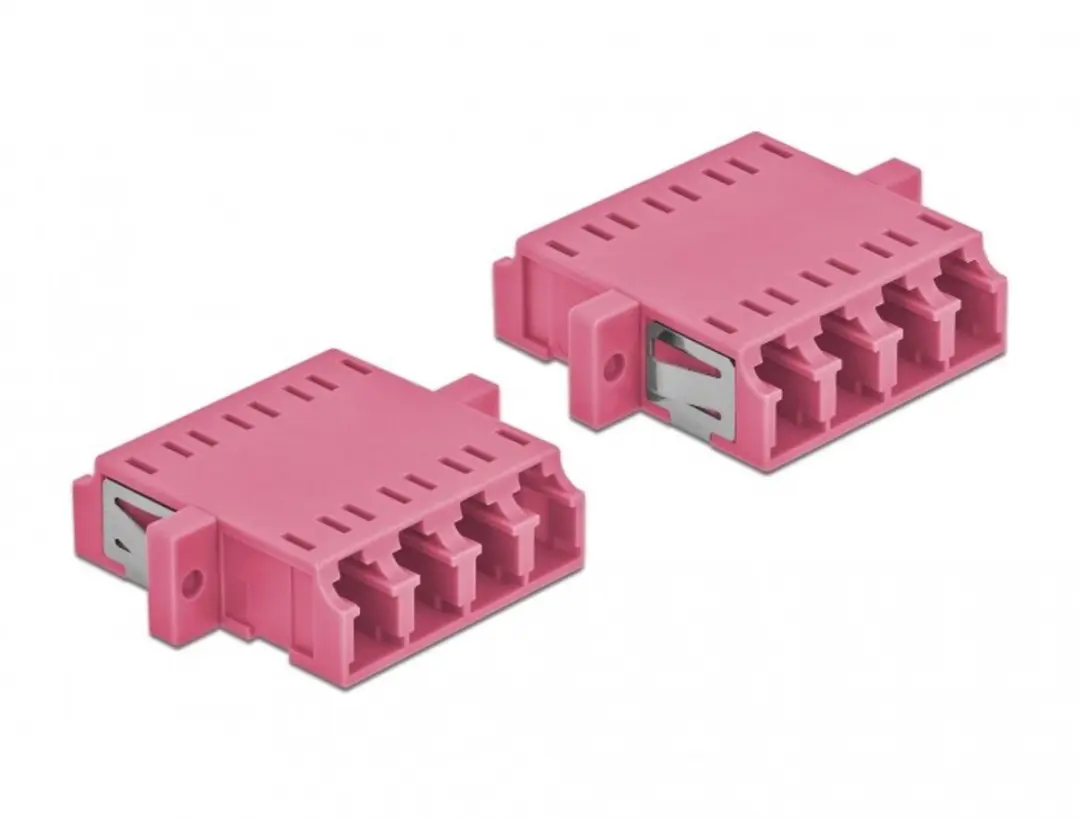 Delock LC Quad Female naar LC Quad Female Multimode Kabelkoppelaar - 2 Stuks - Violet