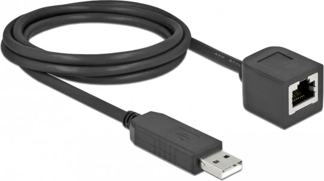Delock USB 2.0 naar RS-232 RJ45 Kabel 2m - FTDI Chipset - Zwart