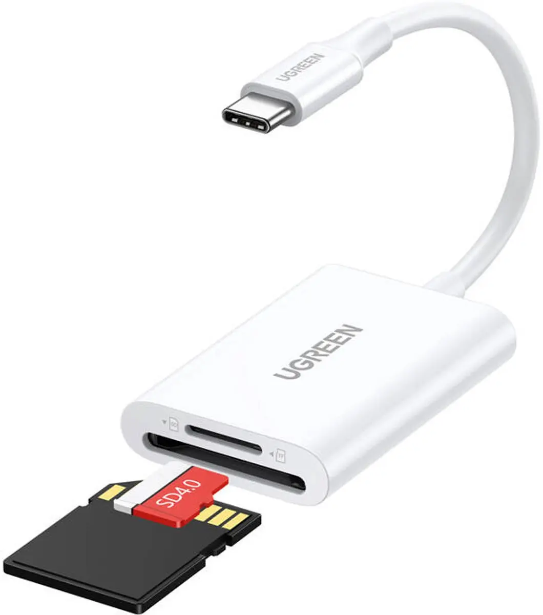 Ugreen Cm265 2-In-1 Usb-C-Kaartlezer (Wit)