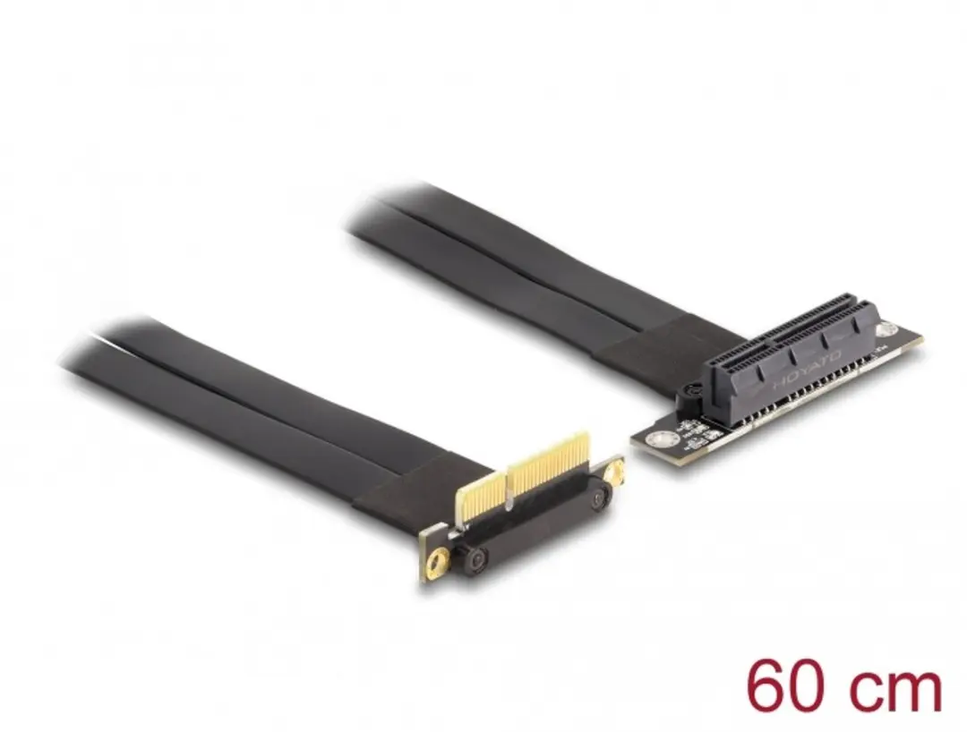 Delock PCIe Riserkaart x4 90° - 60cm - Zwart