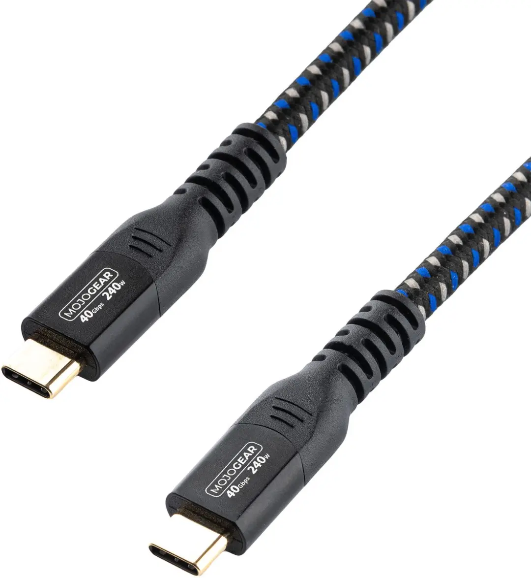 MOJOGEAR USB-C Kabel MG-46-3M 240W - 40Gbps USB4 - 300cm - Zwart/Blauw