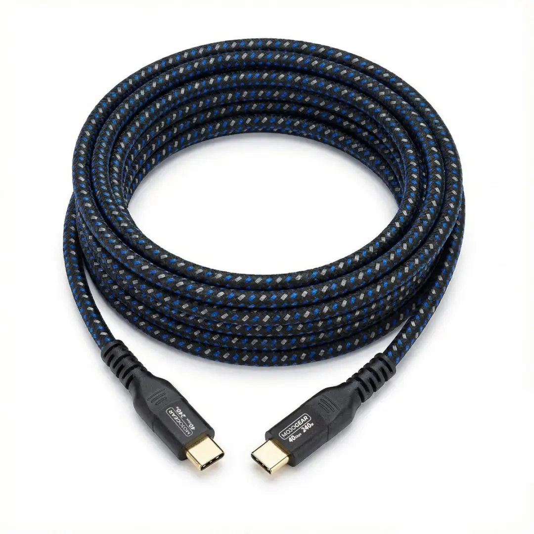 MOJOGEAR USB-C Kabel MG-46-3M 240W - 40Gbps USB4 - 300cm - Zwart/Blauw