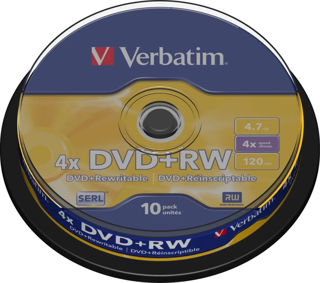 Verbatim DVD+RW 4,7GB 4x - 4 Stuks