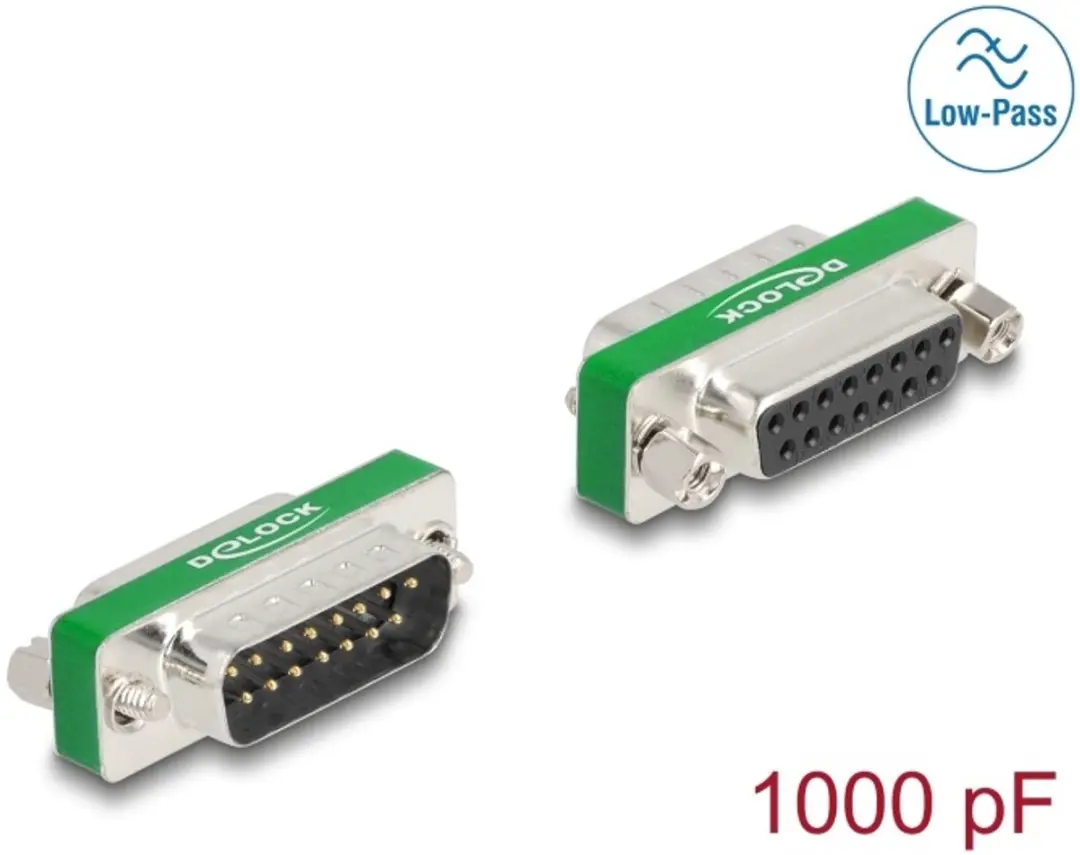 Delock RF/EMI Suppressiefilter D-Sub 15 M/F