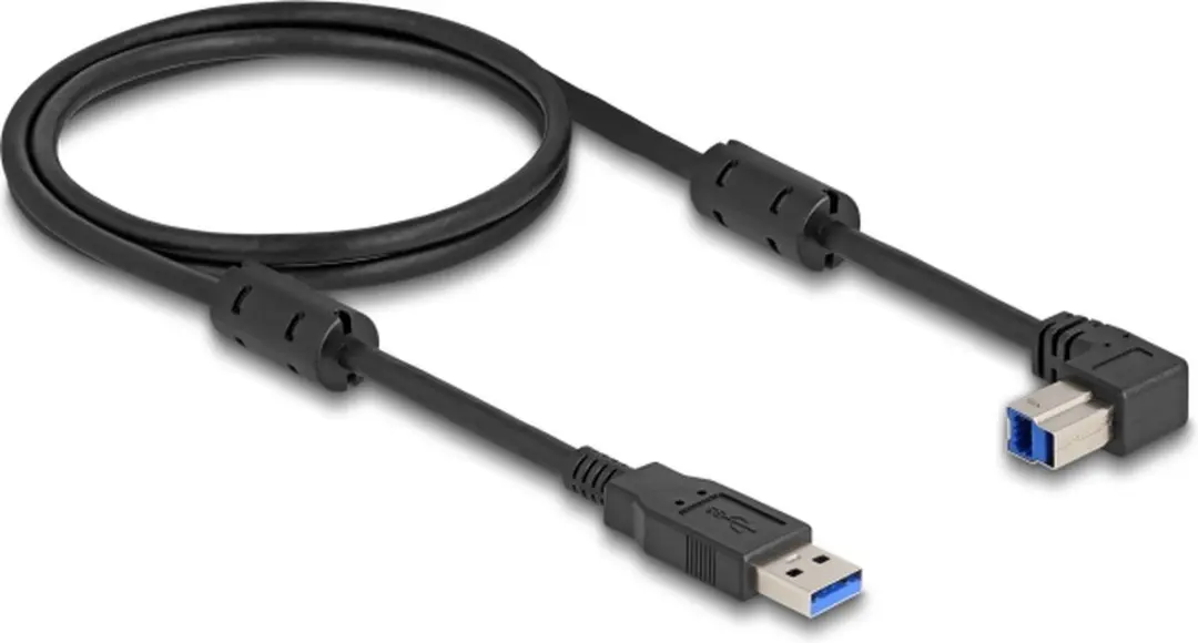 Delock USB-A naar USB-B haaks 5Gbps kabel 1m - Zwart