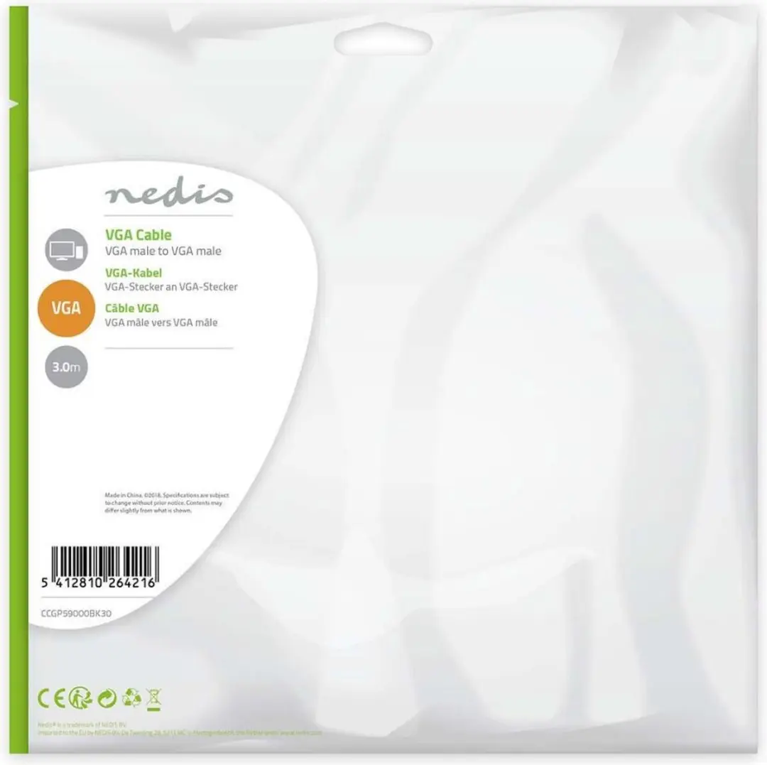 Nedis VGA-Kabel CCGP59000BK30 - 3m - Zwart