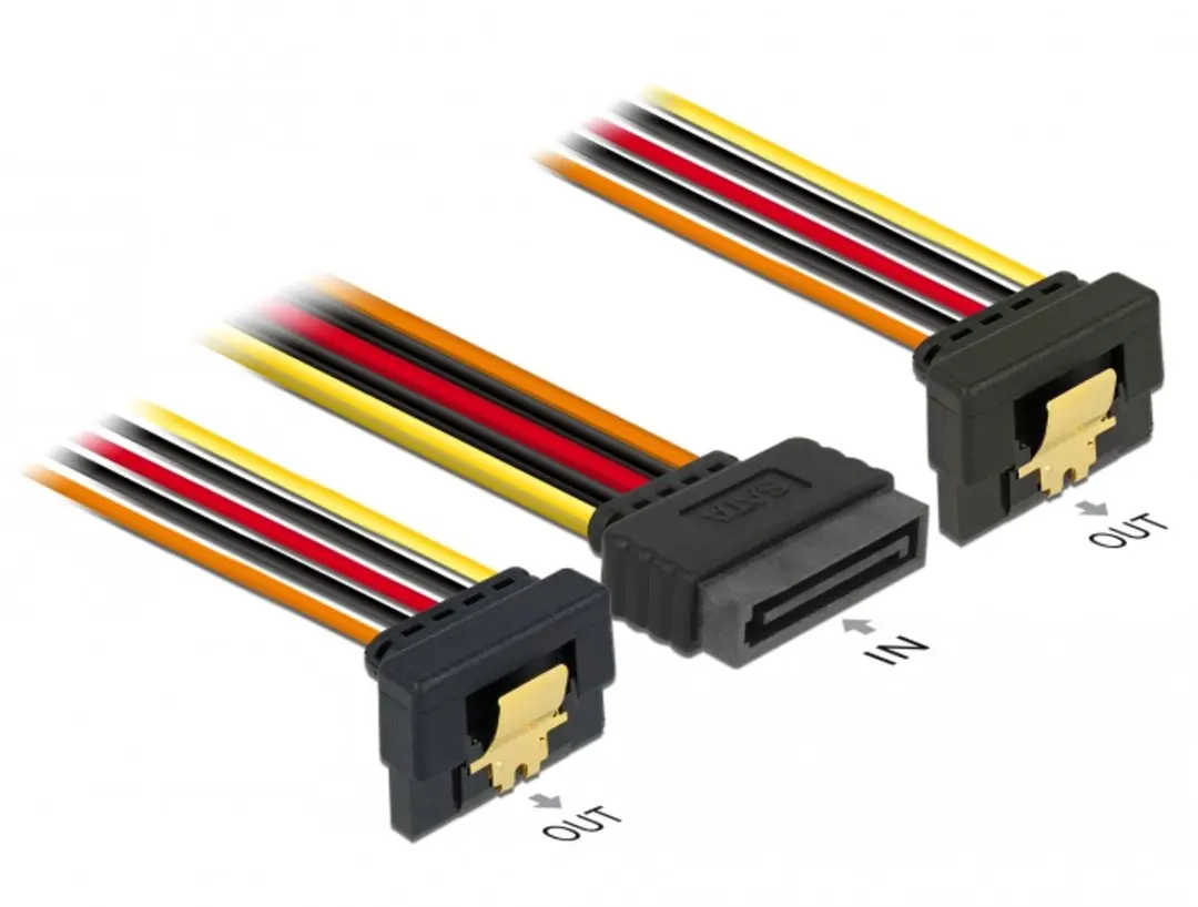 Delock SATA 15-pin Power Kabel - 2x Vrouwelijk 30cm - Meerkleurig