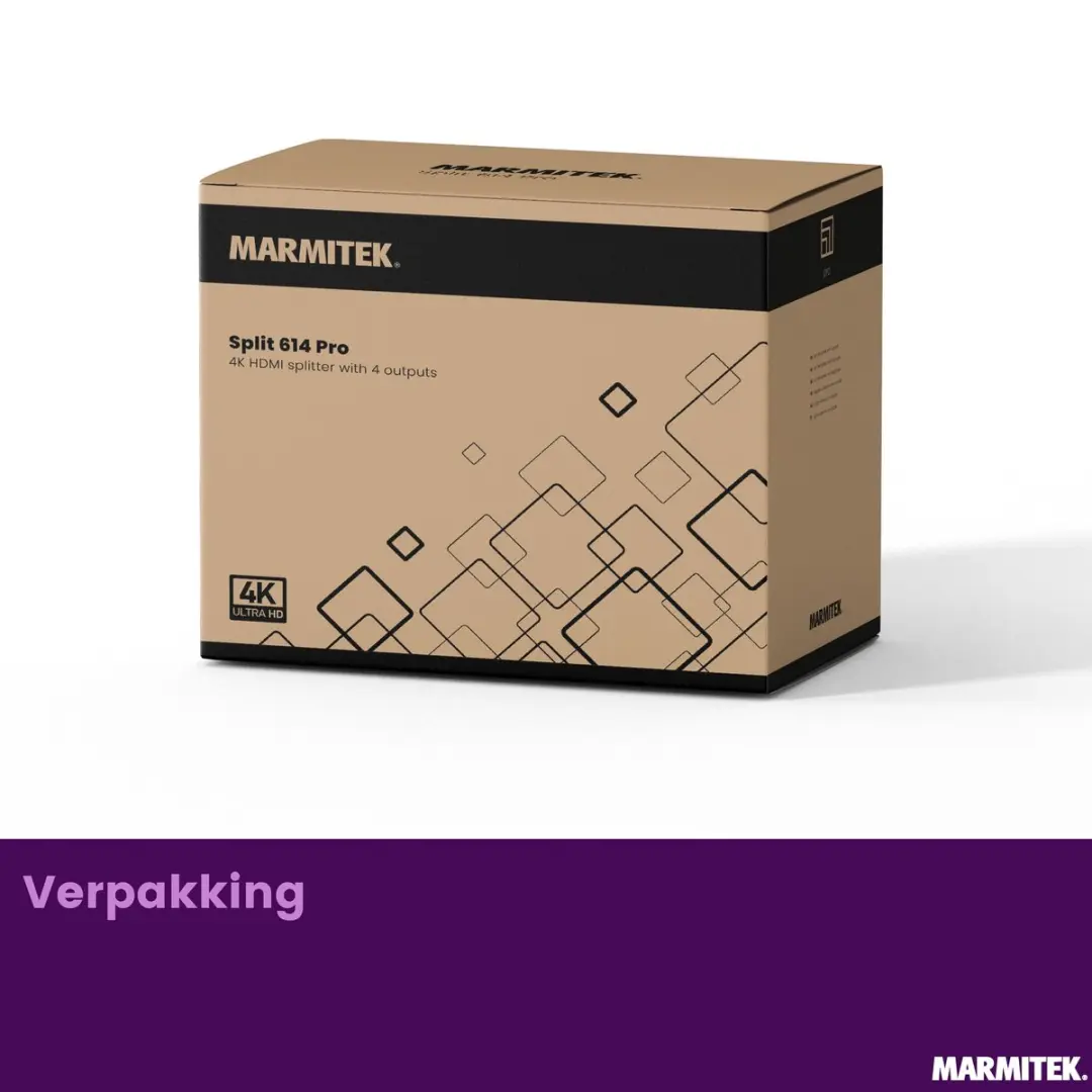 Marmitek Split 614 Pro HDMI Splitter 4K 60Hz - 1x4 - Anthraciet