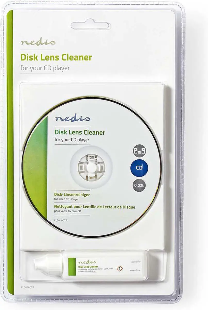 Nedis Disc Lensreiniger - Reinigingsschijf - 20 ml - CD-Speler