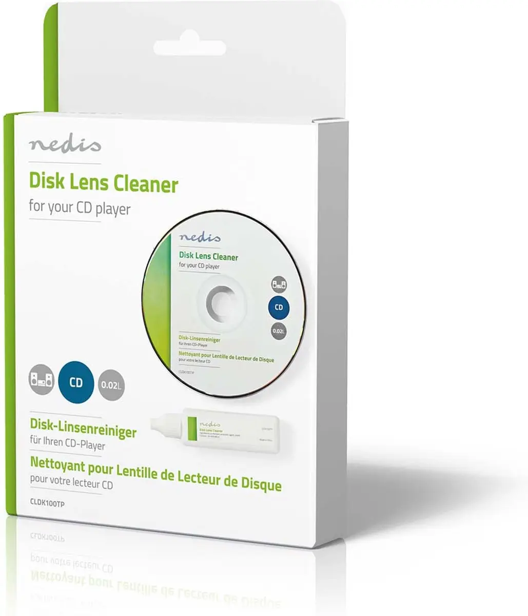 Nedis Disc Lensreiniger - Reinigingsschijf - 20 ml - CD-Speler