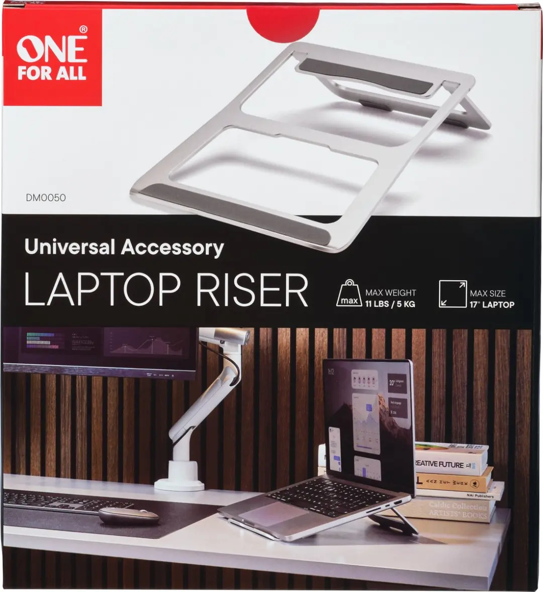One For All DM0050 Universele laptop riser - aluminium - grijs